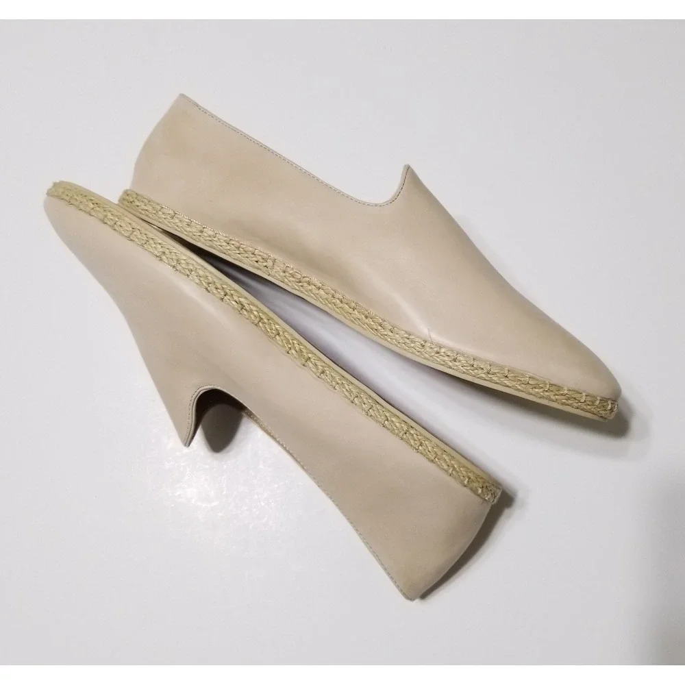 Vince Malia Leather Espadrilles Flat Loafers Sandember Beige NIB Size 9.5 $175 - Picture 11 of 16